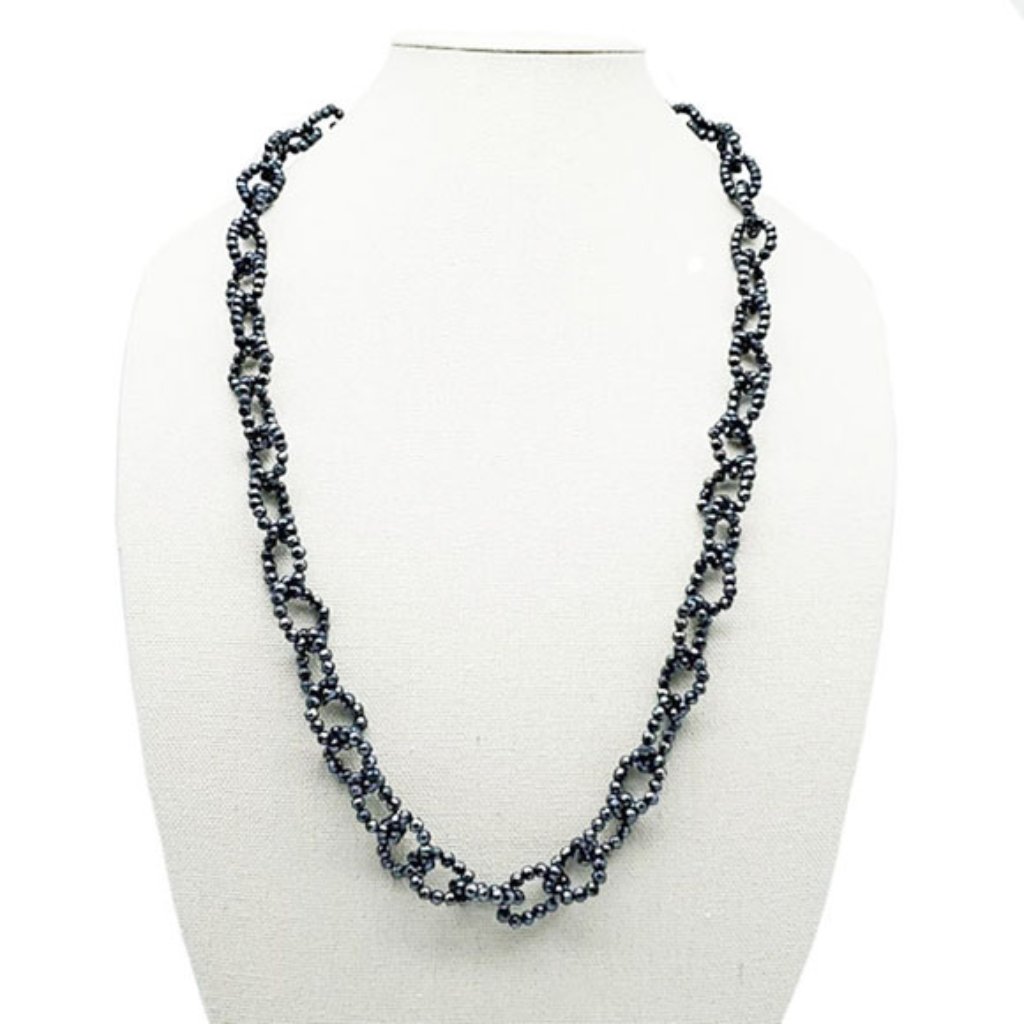 Faceted Hematite Beads Chain Design Alex Carol New